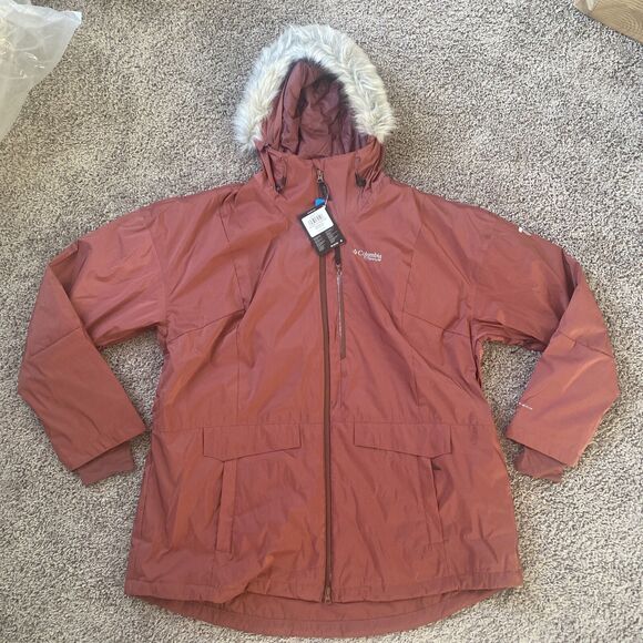 Columbia Mount Bindo III Insulated Omni-tech Titanium Jacket Women Size 2X Red - Picture 1 of 11
